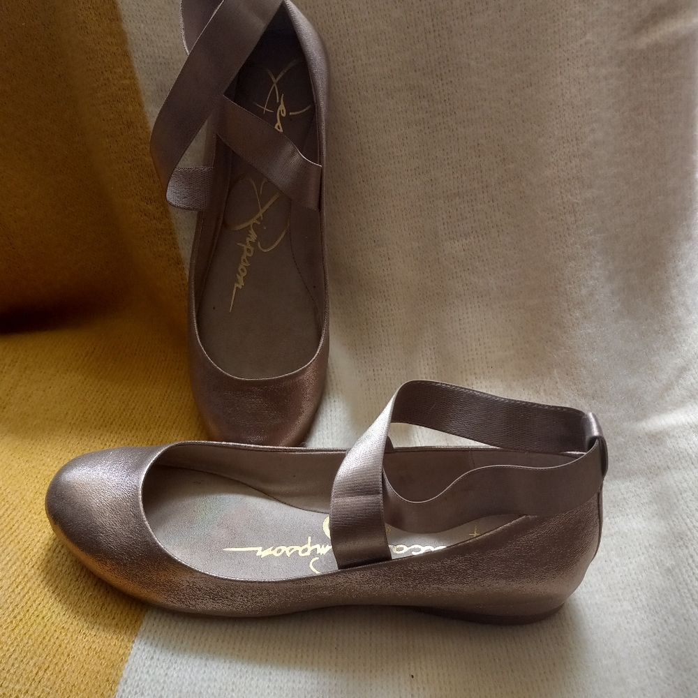 Jessica Simpson gold flats